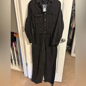 Target Black Utility Jumpsuit with Elastic Waist